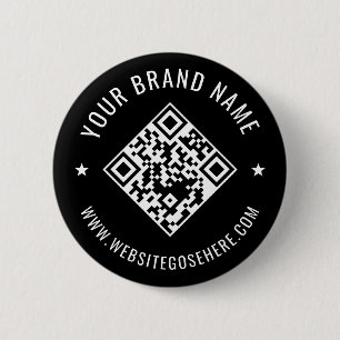 Zwart aangepast zakelijk QR-codeontwerp Ronde Button 5,7 Cm