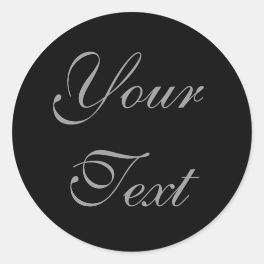 Zwart Aangepaste Bruiloft Envelop Afdichtingen met Ronde Sticker (Voorkant)