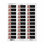 Zwart Aangepaste Foto Vakantie Retouradres Etiket (Full Sheet)