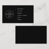 Zwart Aangepaste Logo Eenvoudige visitekaartsjablo Visitekaartje (Voorkant / Achterkant)