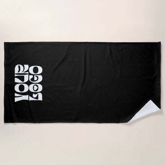 Zwart Aangepaste Logo Promotiebedrijf Strandlaken (Voorkant)