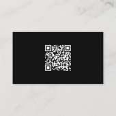 Zwart Aangepaste Logo QR-code Sjabloon voor visite Visitekaartje (Achterkant)
