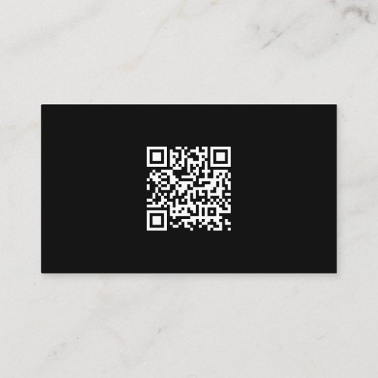 Zwart Aangepaste Logo QR-code Sjabloon voor visite Visitekaartje (Achterkant)
