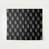 Zwart, aangepaste Logo voor zakelijk gebruik Minim Wandkleed (Voorkant (horizontaal))