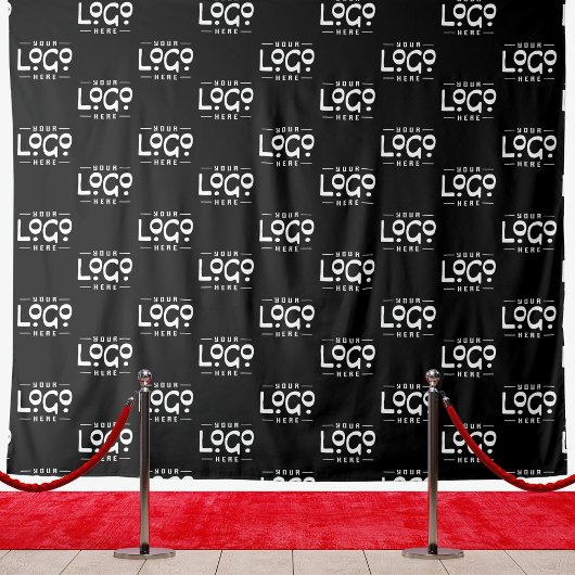 Zwart, aangepaste Logo voor zakelijk gebruik Minim Wandkleed