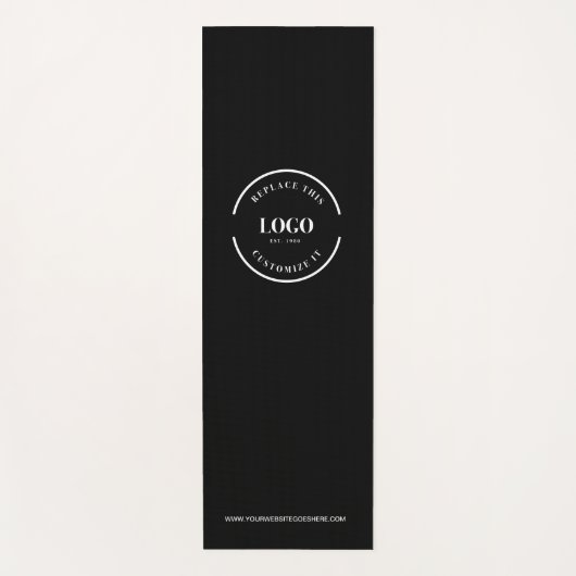 Zwart Aangepaste minimale witte zakelijke Logo Web Yogamat (Voorkant)