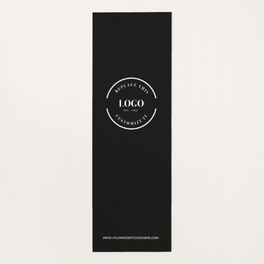 Zwart Aangepaste minimale witte zakelijke Logo Web Yogamat (Achterkant)