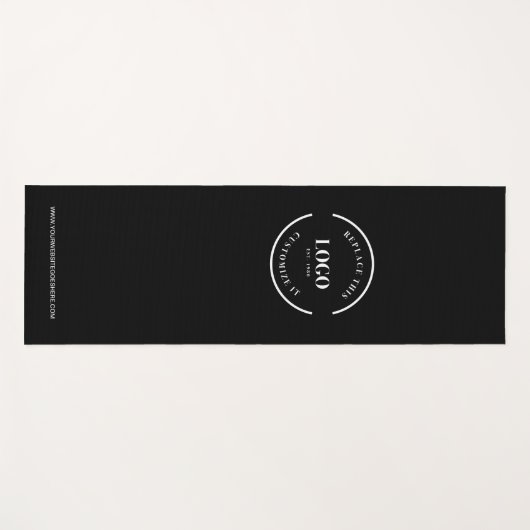 Zwart Aangepaste minimale witte zakelijke Logo Web Yogamat (Voorkant (horizontaal))