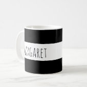 Zwart Aangepaste Naam Gepersonaliseerd Koffiemok (Voorkant links)