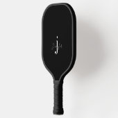 Zwart Aangepaste Naam Monogram Initialen Eenvoudig Pickleball Paddle (Links)
