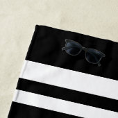 Zwart Aangepaste Naam & Nummer Sportfan Strandlaken (In situ)