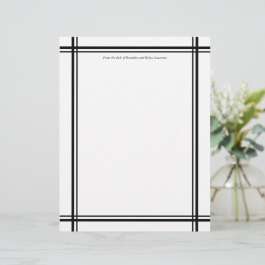 Zwart aangepaste schrijfpapier met tekst onder Han (Staand voorkant)