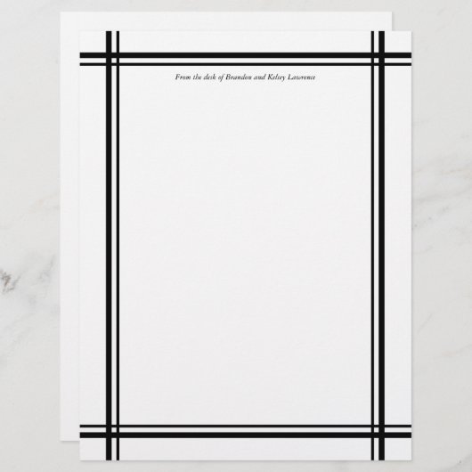 Zwart aangepaste schrijfpapier met tekst onder Han (Voorkant / Achterkant)