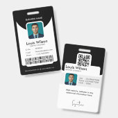 Zwart | Aanpasbare personeels-ID bedrijfsbeveiligi Badge (Voor- en achterkant)