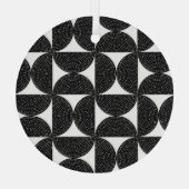 Zwart abstract 60s stijl naadloos patroon. glas ornament (Achterkant)