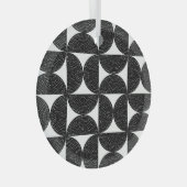 Zwart abstract 60s stijl naadloos patroon. glas ornament (Voorkant Rechts)