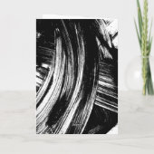 Zwart | Abstract Afstuderen penseelstreken Bedankkaart (Achterkant)