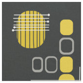Zwart Abstract Barkcloth Black Yellow Stof (Close Up)