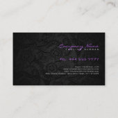 Zwart Abstract bloemontwerp Visitekaartje (Achterkant)
