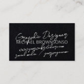 Zwart Abstract functioneel Visitekaartje (Achterkant)