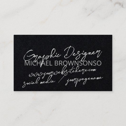 Zwart Abstract functioneel Visitekaartje (Achterkant)