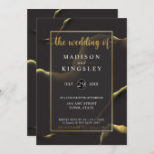 Zwart Abstract 🖤✨ Inky Alcohol Fab Budget Wedding Kaart (Voorkant / Achterkant)