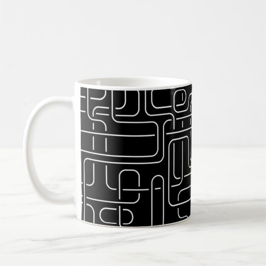 Zwart Abstract Koffiemok (Links)
