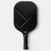 Zwart Abstract koolstof Kijk naar aangepaste tekst Pickleball Paddle (Voorkant)