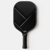 Zwart Abstract koolstof Kijk naar aangepaste tekst Pickleball Paddle (Achterkant)