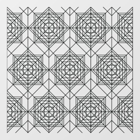  zwart Abstract lineair patroon Raamsticker (Vel)