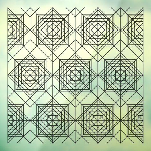 zwart Abstract lineair patroon Raamsticker (Vel 3)