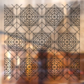  zwart Abstract lineair patroon Raamsticker (Vel 2)