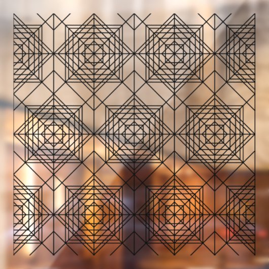  zwart Abstract lineair patroon Raamsticker (Vel 2)
