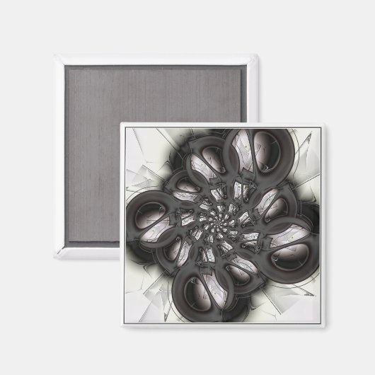 Zwart Abstract Magneet (Voorkant / Achterkant)