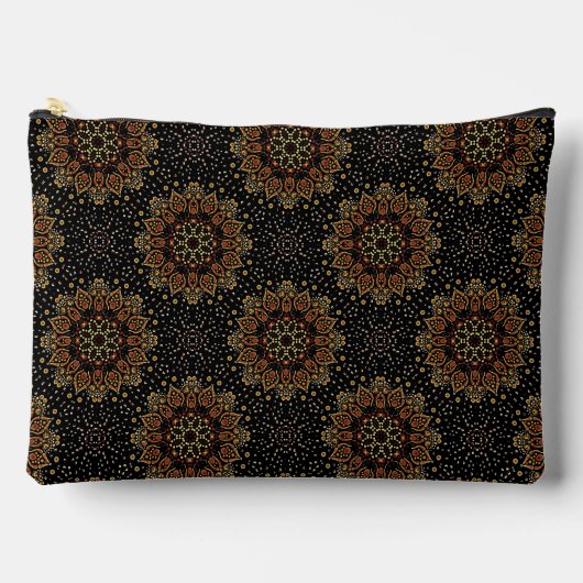 Zwart Abstract Mandala Design make-up tas (Voorkant)