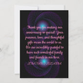 Zwart Abstract Modern Unique Diamond Jubileum Bedankkaart (Achterkant)