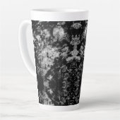 Zwart Abstract Ontwerp Latte Mok (Linkerhoek)