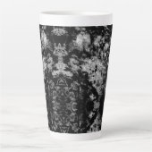 Zwart Abstract Ontwerp Latte Mok (Voorkant)