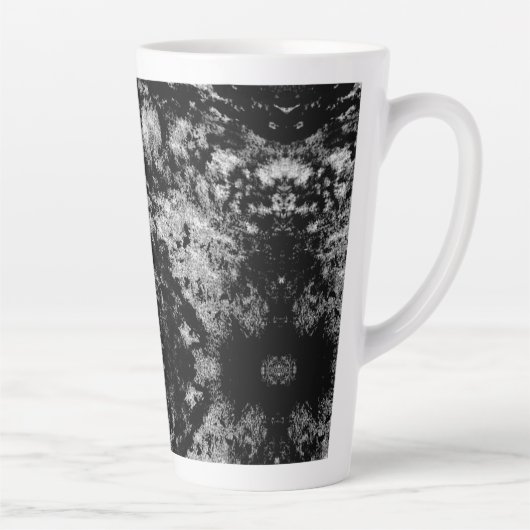 Zwart Abstract Ontwerp Latte Mok (Rechts)