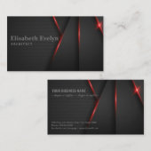 Zwart abstract overlappende achtergrond visitekaartje (Voorkant / Achterkant)