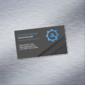 Zwart Abstract paneel | Logo met wieloverbrenginge Magnetisch Visitekaartje (Voorbeeld)