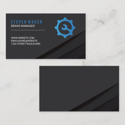 Zwart Abstract paneel | Logo met wieloverbrenginge Visitekaartje (Voorkant / Achterkant)