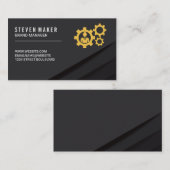 Zwart Abstract paneel | Pictogram vistuig Visitekaartje (Voorkant / Achterkant)