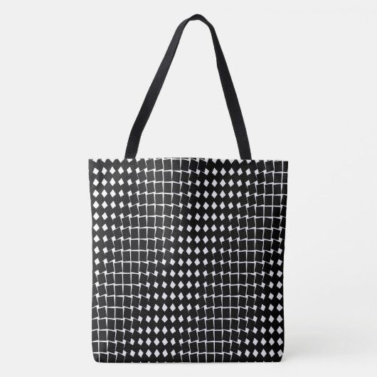 Zwart abstract patroon tote bag (Voorkant)