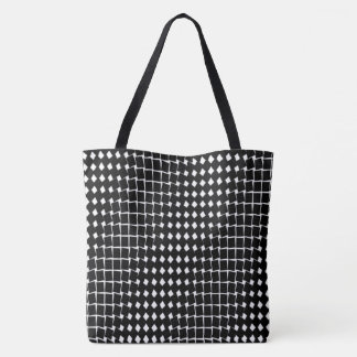 Zwart abstract patroon tote bag