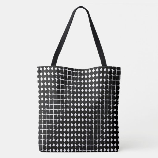 Zwart abstract patroon tote bag (Achterkant)