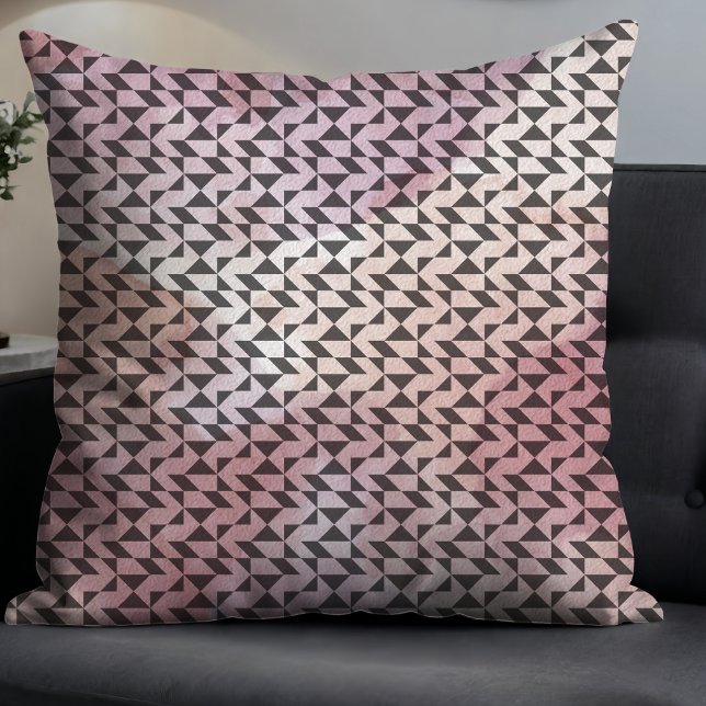 Zwart Abstract Patten Roze Waterverf Achtergrond Kussen (Creator heeft geüpload)