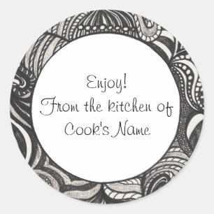Zwart Abstract Uit de keuken van deksel Stickers