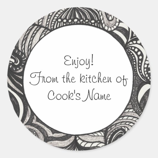 Zwart Abstract Uit de keuken van deksel Stickers (Voorkant)