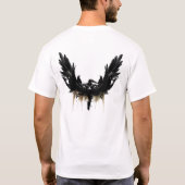 Zwart Abstract vogelmos groen getatoeëerd t-shirt (Achterkant)